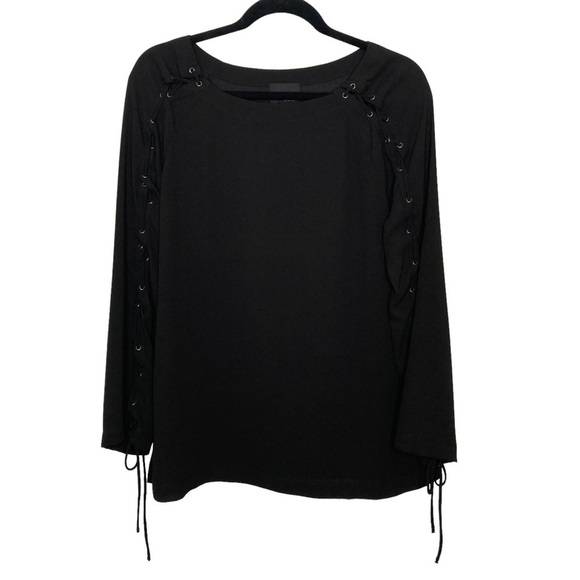 Greylin Black Semi-Sheer Long Sleeves w/Lacing Sz M - Picture 1 of 13